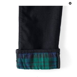 Land's End women's flannel lined black jeans size 2